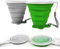 ddLUCK Silicone Foldable Cup, 2 Pack BPA Free Collapsible Travel Mugs, Folding Silicone Cups with Plastic Sealing Lid, Reusable Portable Cup Set for Picnic, Camping, Outdoor Hiking Travel