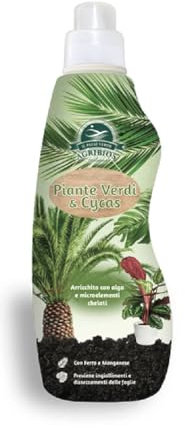 Il Paese Verde – Concime Liquido per Piante Verdi e Cycas - Fertilizzante Organo Minerale NPK - Arricchito con Alga e Microelementi Chelati – Previene Ingiallimenti e Disseccamenti delle Foglie