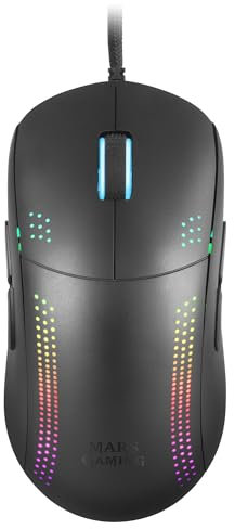 Mars Gaming MMPRO, Ratón Gaming Profesional RGB 32000 dpi, Sensor PixArt 3335PRO, Ambidiestro con Botones Laterales Extraíbles, Switches Mecánicos Kailh, Ultraligero 70g, Software, Negro