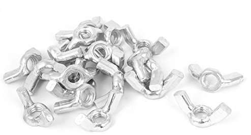 PATIKIL 1/4-20 Filo Ala Dadi, 20pz Carbonio Acciaio Farfalla Dado, Argento Tono