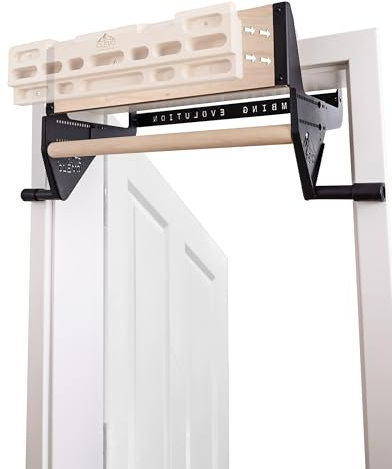 Clevo Climbing Trainingsboard Hangboard Klettern Aufhängung für Türe inkl. Klimmzugstange. Griffkraft Trainer zu Hause, Kletterboard Griffboard Fingerboard aufhängen, Klettermodul Hangutensilien