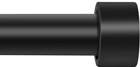 Curtain Rods for Window 32 to 72 Inch, TAOBERFULI 1 Heavy Duty Industrial Curtain Rod, Matte Black Rustic Drapery Rods For Bedroom Living Room Divider Adjustable With Cap Finials