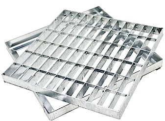 La zappa Begehbares Gitter aus verzinktem Stahl mit quadratischem Rahmen (50 x 50 cm)
