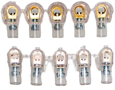 A2ZWORLD, Morsetti Unipolari 2 Stecche da 5 Pezzi, Trasparente Isolante Per Cavi Elettrici (Sezione 4 mm²)