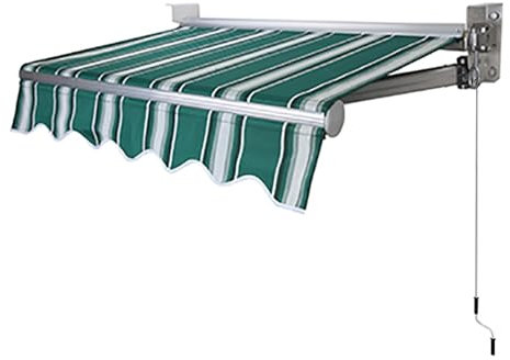 LJFDXD Einziehbare Terrassenmarkise, Manuelle Teleskop Sonnenschutz Markisen für den Außenbereich mit Kurbelgriff, Fenstertür Markisenabdeckung mit Aluminiumrahmen für Garten, Hinterhof, Balkon (Colo