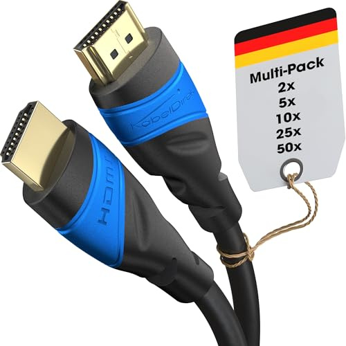 KabelDirekt – 8K & 4K HDMI Kabel – 5x 1m – Entwickelt in Deutschland – Für jedes HDMI-Kabel Setup (10K, 8K@60Hz & 4K@120Hz, High Speed HDMI mit Ethernet, Blu-ray, PS5, Xbox Series, Switch)