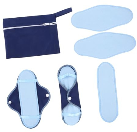 HOUDERCO 1 Set de 8 Almohadillas Sanitarias Reutilizables Forro de Vellón Polar, Capa Absorbente y Resistente a Fugas para Uso Diario y Viajes