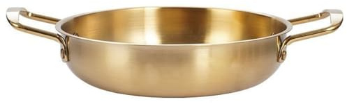 Olla de Acero Inoxidable Coreana para Sopa, Olla de Doble asa con Fondo Plano, Olla Seca, Olla pequeña para el hogar, Olla Individual para Fideos instantáneos, Olla para Sopa