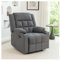 INMOZATA Velvet Recliner Armchair with Adjustable Leg Rest and Reclining Functions Overstuffed Reclining Chairs Manual Recliner Chair for Home Living Room Theater Reading Resting(Grey)