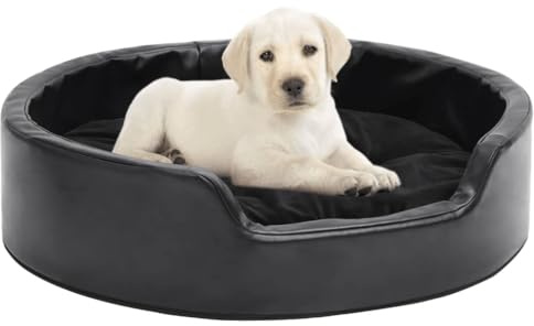 Cuccia per cani di piccola taglia, colore nero, per cani di piccola taglia, gatti, in finta pelle, lavabile, antiscivolo, comodo posto letto, 69 x 59 x 19 cm