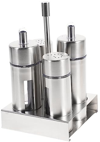 VALICLUD Cajas Para Guardar Especias Frascos Extraíbles y Base De Acero Inoxidable Adecuado Para Condimentos Como Sal Pimienta Vinagre y Salsa