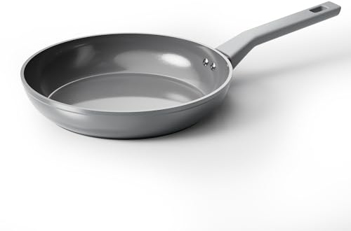 Sanho 10 Inch Frying Pan Nonstick, PFOS/PFOA/PTFE-Free Healthy Ceramic Coating, Induction Compatible Cookware for All Stovetops, Dishwasher Safe, Gray