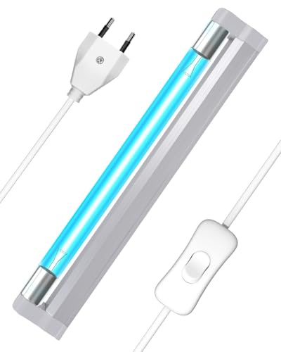 BrightArk 6W bakteriedödande UV-lampa UVC ultraviolett ozonlampa med sladd och kontakt, UV-desinfektion UVC-sterilisering 253,7 nm för skor, garderob, badrum, frisk luft