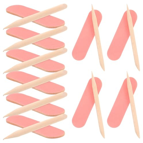 IMIKEYA Kit per la cura delle unghie 50 Mini Lime Monouso in Legno Bastoncini per Cuticole e Blocco Lucidante Dimensioni per Manicure Professionale e Uso