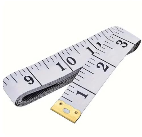 Double-Sided Tailor Tape Measure 150cm/60 – Flexible Sewing Measuring Tape for Dressmaking, Crafting, Tailoring, and Body Measurements, Inch & CM Scale, 1 Pack (White Tape, Red or White Markings)