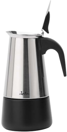 JATA Hem HCAF2259 Italiensk kaffebryggare med 9 koppar i rostfritt stål, Moka-espressomaskin för alla kök, Full Induktionsbakgrund, ergonomiskt handtag, 500 ml
