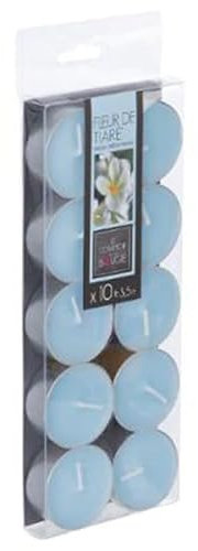 Comptoir de la Bougie - Lot de 10 Bougies Chauffe-Plat Parfumées 3,7cm Tiaré