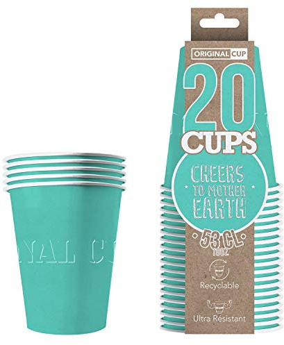 Original Cup - 20 x Vasos Américanos Papels Beer Pong 53cl - Juego para Beber - Turquesa