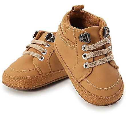 RVROVIC Baby Jungen Mädchen Anti-Rutsch-Sneakers Soft Ankle Stiefel Kleinkind erste Wanderer Neugeborenen Krippe Schuhe (6-12 Monate, 1-Khaki)