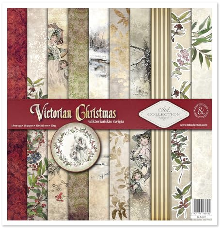 ITD Collection - Scrapbooking-paket 30 x 32 cm, scrapbooking-papper, dekorativt papper, decoupage, korttillverkning, pappersstorlek – 310 x 320 mm (SLS-037 -HS code 48025890)