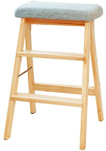 Collic Taburete de Paso, Asientos de Silla de Escalera de Silla Alta Escalera de Madera Estante de Escalera de Escalera de Tela Desmontable Cubierta de Tela Desmontable Estantería Descargada Ascend de