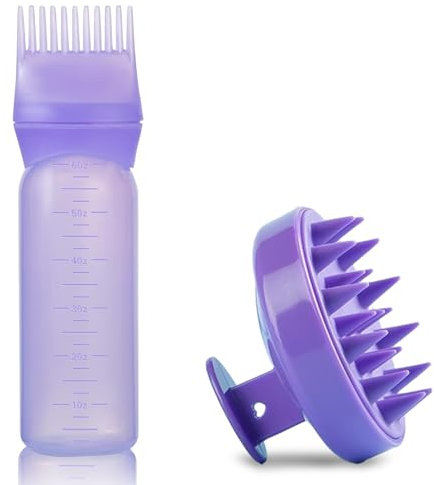 Lithyc 2er-Pack HaarfäRbebüRste Flasche Shampooflasche,Kopfhaut öL Applikator,Kopfhaut-Massagekamm,HaaröL-Applikator,Haarfarben Werkzeug,Haarfarben-Pinselflasche