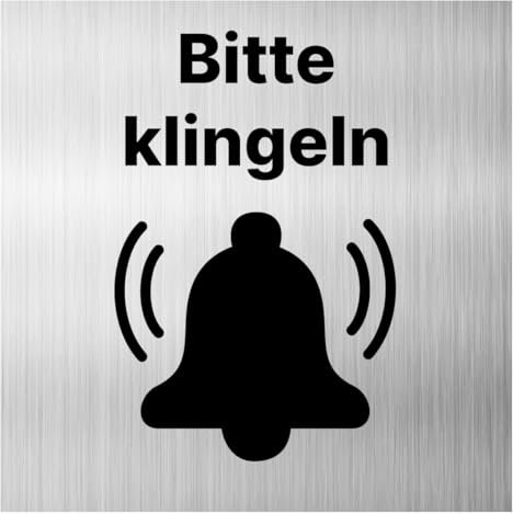 Plaque de sonnette en aluminium Dibond/en aluminium 3 mm 12 x 12 cm avec patin adhésif