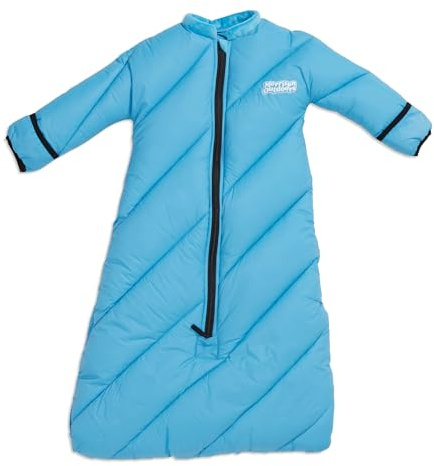 Morrison Outdoors Little Mo 40° Baby Sleeping Bag (6-18 Months) The Camping Sleeping Bag for Babies and Toddlers with Adjustable Open-and-Close Cuffs and Thick, Lofty Insulation. (Bayberry Blue)