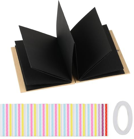 Fotoalbum zum Selbstgestalten, Kleines 17,5 x 11,5 cm DIY Fotobuch zum Selbstgestalten Schwarzes, Scrapbook Album Fotobuch zum Einkleben, Erinnerungsbuch Scrap Book für Hochzeit Geburtstag Geschenke