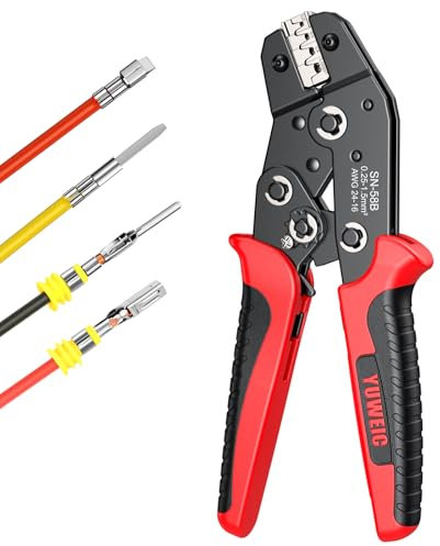 Pince à Sertir de Connecteurs JST,YUWEIC 0,25-1,5 mm² (AWG24-16) Pince a Sertir,Parfaite pour Connecteurs JST, DuPont, AMP, Deutsch & Delphi
