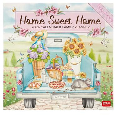 Legami - Calendario da Parete 2026, Home Sweet Home, Calendario da Muro Grande, 12 Mesi e Planner Annuale, in Inglese, Spazio per Note, Segni Zodiacali, Festività Internazionali, 30 x 29 cm