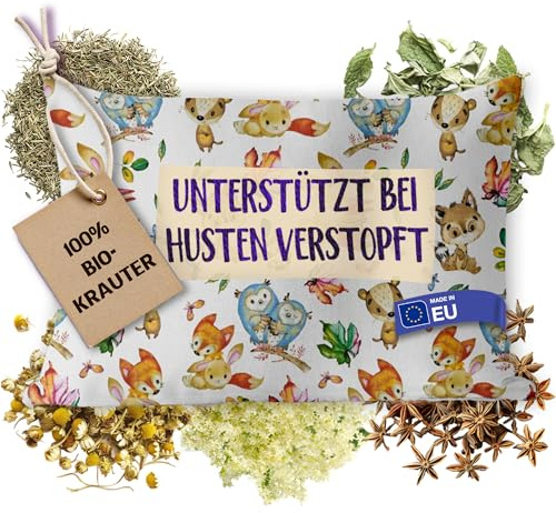 Mommies Natura Kinder Kräuterkissen 50x40 cm – Natürliches Kopfkissen für Kinder mit Kamille, Melisse & Thymian – Einschlafhilfe bei Erkältung & Husten – Kleines Kissen für Bett & Reise (Mehrfarbig)