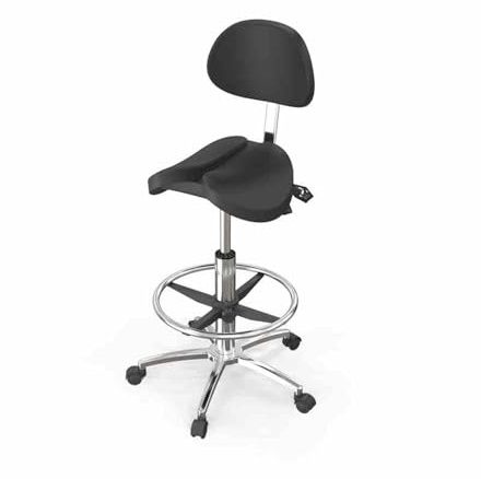 JIFGWBSP Tabouret De Selle,Tabouret Pivotant avec Dossier,Chaise De Bureau Réglable en Hauteur,adapté À La Maison/au Bureau/au Salon De Beauté Charge Maximale130 Kg
