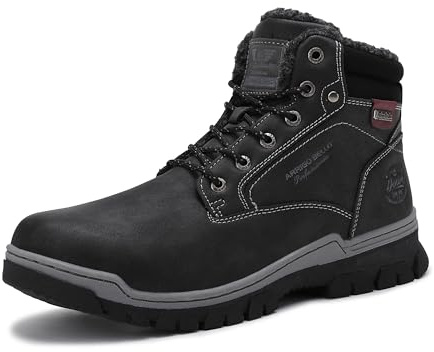 ARRIGO BELLO Stivali Uomo Invernali Scarpe Inverno Calda Foderato Montagna Antiscivolo Trekking Boots Scarponcini Neve Taglia 41-46EU (5066-Nero, 45)
