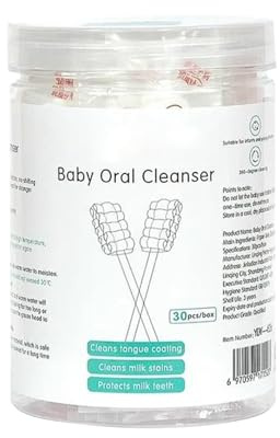 Qukoielly Baby tungborste – munservetter tandborste – gasväv mjuk borste hygienisk rengöring tänder tunga tandborste för baby grooming småbarn