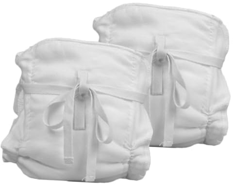 Didiseaon 2pcs Washable Cotton Diaper Pants Reusable Newborn Training Nappies Soft Breathable Cloth Diapers