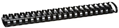 Fellowes 5350502 Dorsi Plastici Ovali per Rilegatura, 21 Anelli, Passo 9/16, Diametro 51mm, Confezione da 50 Pezzi, Nero