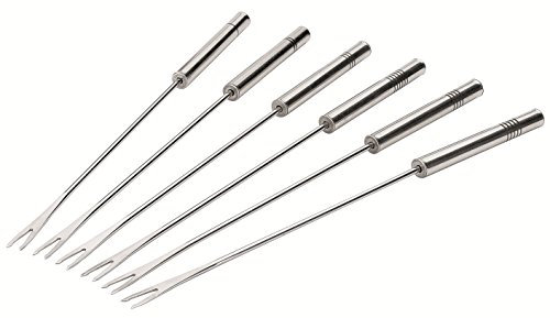 Mäser, 6 Stück Fonduegabeln mit Metallgriff, passend zu jedem beliebigen Fondueset