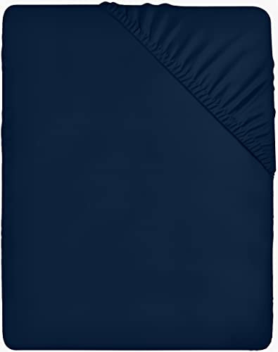 Utopia Bedding - Spannbettlaken 90x200cm - Marineblau - Oeko-Tex Zertifiziertes Gebürstete Polyester-Mikrofaser Spannbetttuch - 35 cm Tiefe Tasche