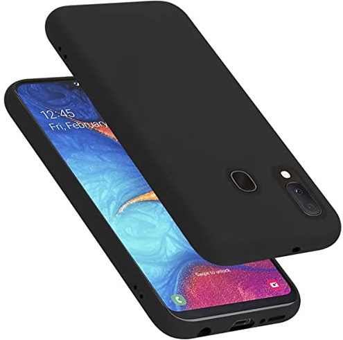 Cadorabo Hülle kompatibel mit Samsung Galaxy A10e / A20e Hülle Silikon Handyhülle für Galaxy A10e / A20e Case aus flüssigem Silikon- Kratzfeste und stoßfeste dünne TPU Schutzhülle - Liquid SCHWARZ
