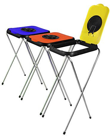 BigDean 3X Müllsackständer SwingFix GELB ORANGE BLAU 120L Blauer Gelber Sack Einer Mülleimer Müllbeutelständer Müllsackhalter 120L