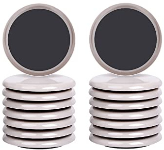RCHYFEED Furniture Slider for Carpet 3,5 Inch, 16 Pack Reusable Furniture Sliders and Gliders Floor Protectors for Chair Legs, 89 mm Furniture Sliders Pads for Heavy Items on Carpet & Hard Floor Black