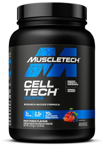 MuscleTech Cell-Tech Kreatin Monohydrate Powder, Erholungsgetränk nach dem Workout, Muskelaufbau für Männer und Frauen, Mit 3g Muskelaufbau Kreatin-Ergänzungen, 54 Portionen, 2.27kg, Fruchtpunsch