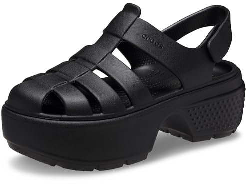 Crocs Unisex-Adult Stomp Fisherman Sandal Heeled, Black, 7 UK Men / 8 UK Women
