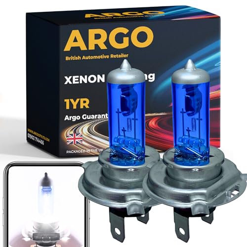 Argo H4 Headlight Bulb 100w Xenon White 6000k 24V High Low Dipped Main Beam Headlight Bulb Headlamp Super Bright Halogen Upgrade Lorry Truck HGV 472 P43t 472c Headlight Bulbs