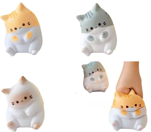 Niedliche Katzen Anti Stress Bälle，Mitgebsel Kindergeburtstag，Material In Lebensmittelqualität Stressball，Druck Entspannung，Geschenk Für Frauen (Dreierpack)