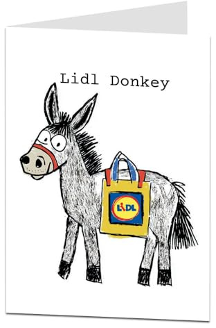 Funny Christmas Cards For Men & Women Cute Little Donkey Xmas Design Modern Luxury Individual