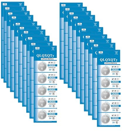 QLQXQTy 100PACK CR2032 Battery 3 Volt Lithium Coin Cell 2032 Batteries