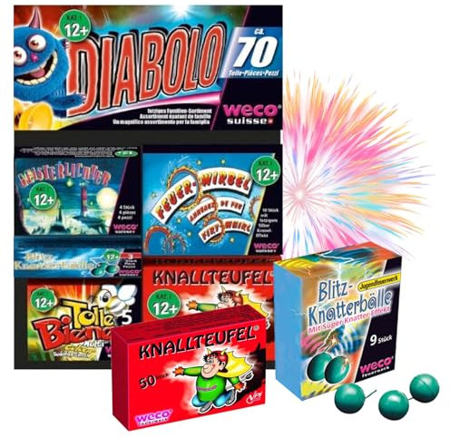 FLAME X BURN Diabolo XXL Set 70 Teile – Jugendspaß und Tischartikel Kat. F1 für Partys, Silvester und Jugendliche & Kinder 2026