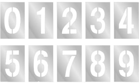 DUZEPA 10 Stencil Con Numeri Grandi, Lunghezza 20 Cm, Per La Marcatura Del Parcheggio, Riutilizzabili Civici (0-9)